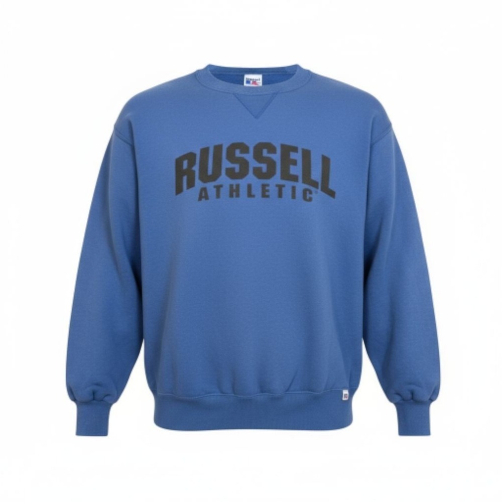 Vintage Russell Athletic Sweatshirt Blue Crewneck Made in USA Size Large 90s B25
